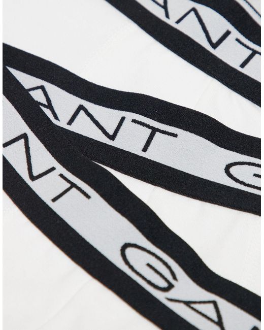 Gant White 3 Pack Underwear With Logo Waistband for men