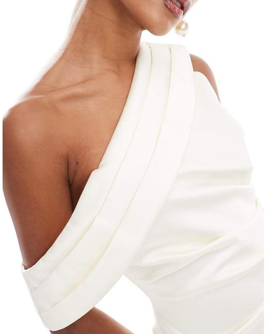 alice duchess satin midi dress in white Alice Duchess Satin Midi Dress In White Elliatt