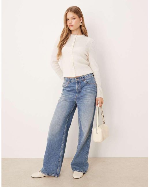 ASOS White Crew Neck Micro Cardigan
