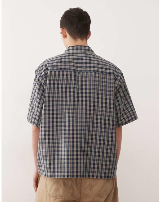 Collusion Gray Short Sleeve Boxy Shirt for men