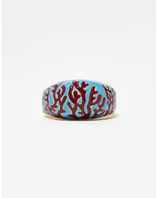 ASOS Blue – limited edition – er ring mit emailliertem korallen-design