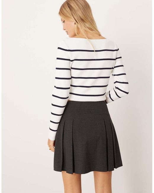 Mango Natural Pleated Mini Skirt