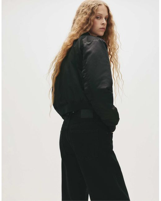 Jean baggy droit à strass Pull&Bear en coloris Black