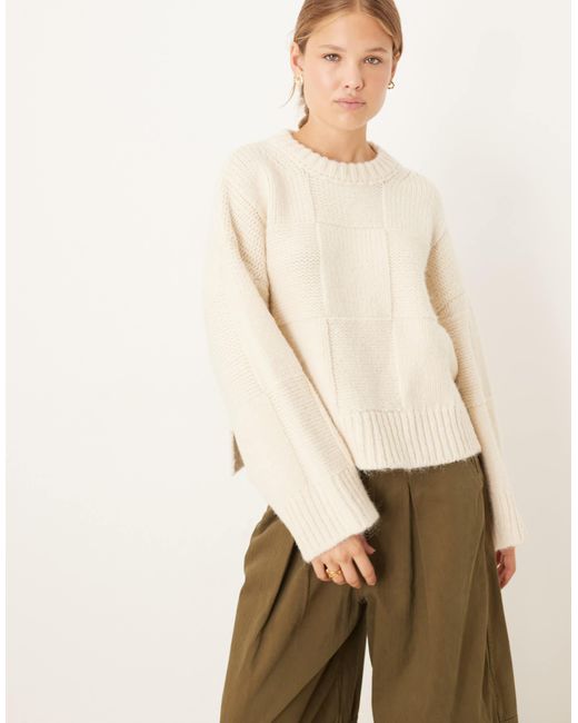 ASOS Natural Grid Stitch Jumper