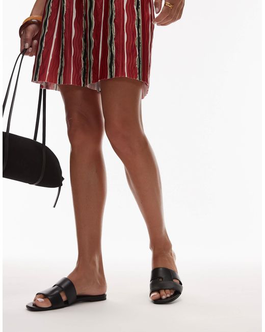 & Other Stories Brown – flache, eckig geschnittene ledersandalen