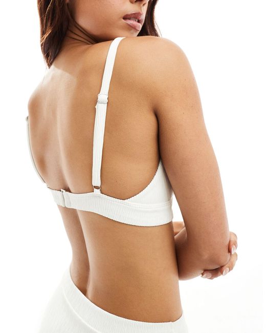 Lindex White Kelly Bralette Bikini Top
