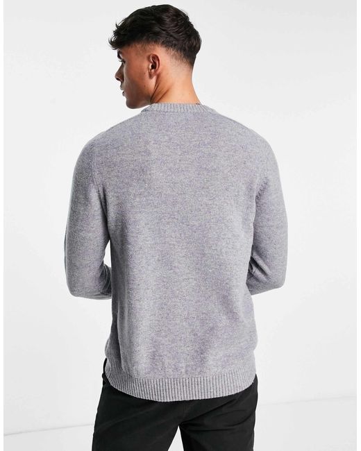 Homme - pull ras SELECTED pour homme en coloris Gray