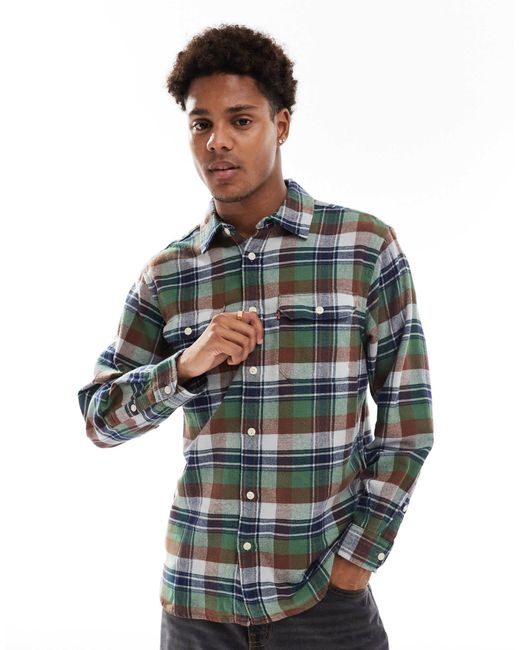 Levi's Blue Jackson Check Flannel Worker Shirt for men