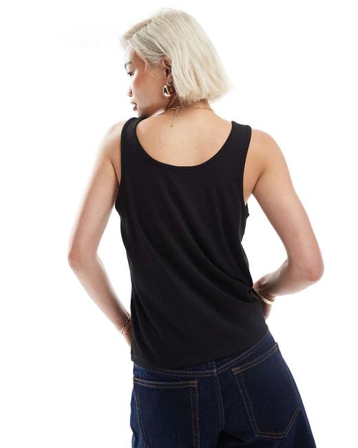 Top De Tirantes De Corte Suelto De ONLY de color Black