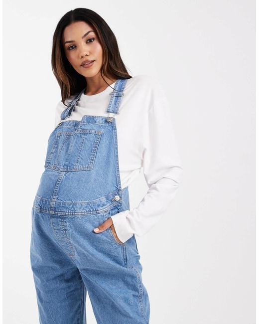 ASOS Blue Asos Design Maternity Overalls