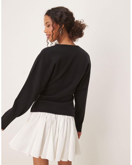 Gina Tricot Black – kompakte strickjacke