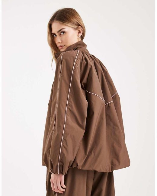 ASOS Brown Premium Oversized Track Jacket