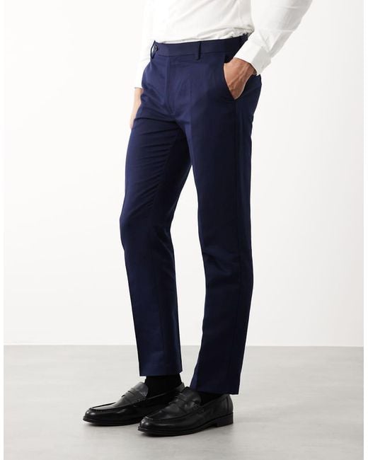 ASOS Blue Slim Suit Pants for men