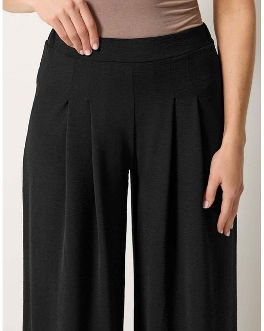 Long Tall Sally White Pleated Palazzo Wide Leg Trousers