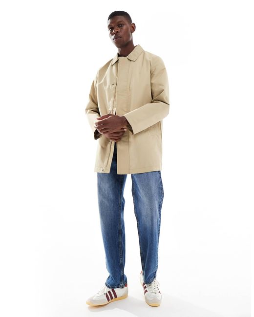 Only & Sons – lang geschnittener trenchcoat in Natural für Herren