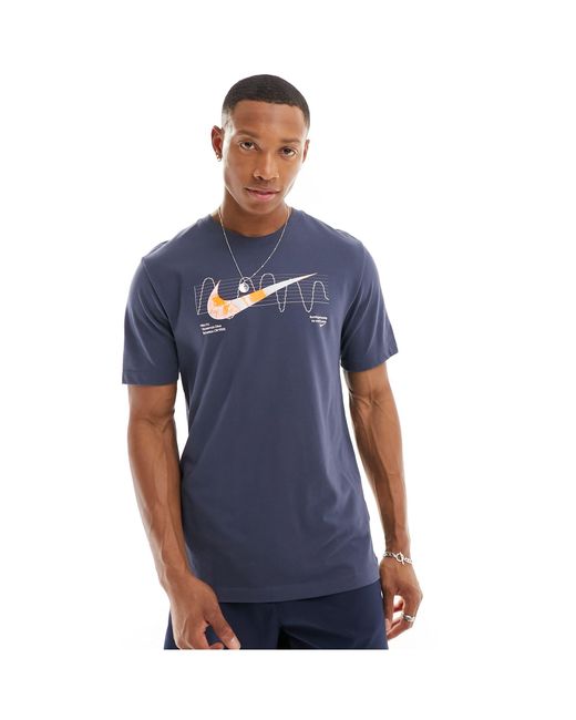 Nike – dri-fit iykyk – t-shirt in Blue für Herren