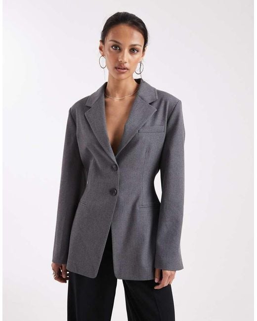 ASOS Gray Cinch Blazer
