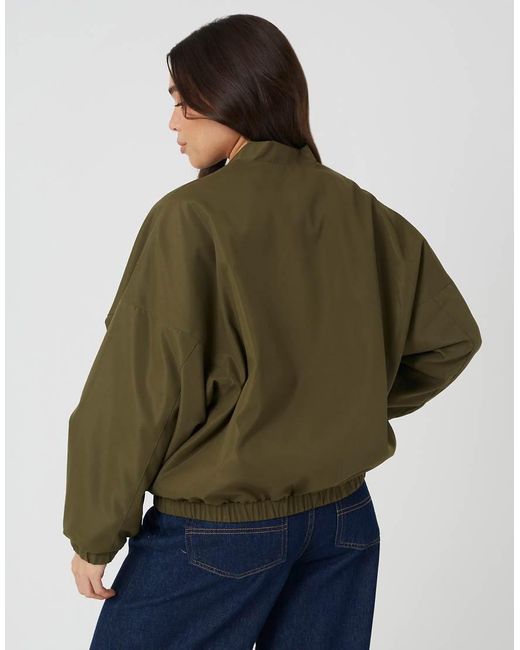 Brave Soul Green Short Bomber Jacket