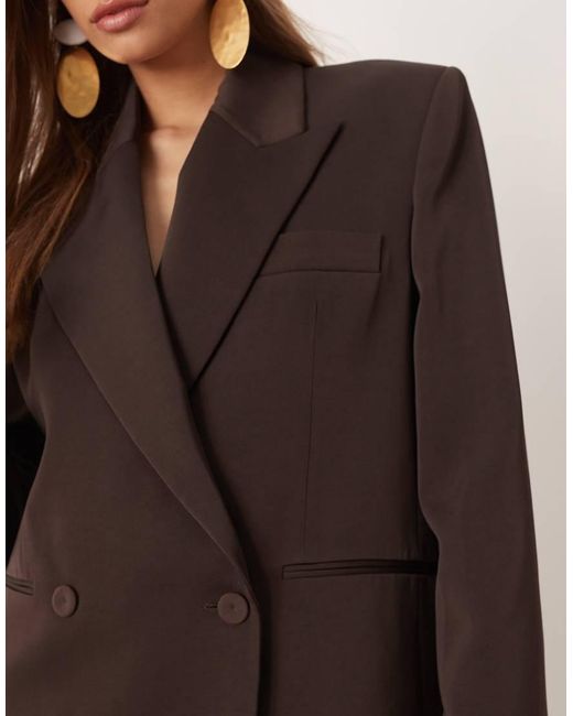 Mango Brown Wool Mix Cris Capsule Short Tailored Blazer Co-ord