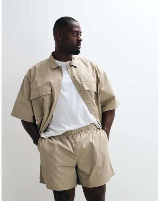 ASOS White Cotton Twill Shorts for men