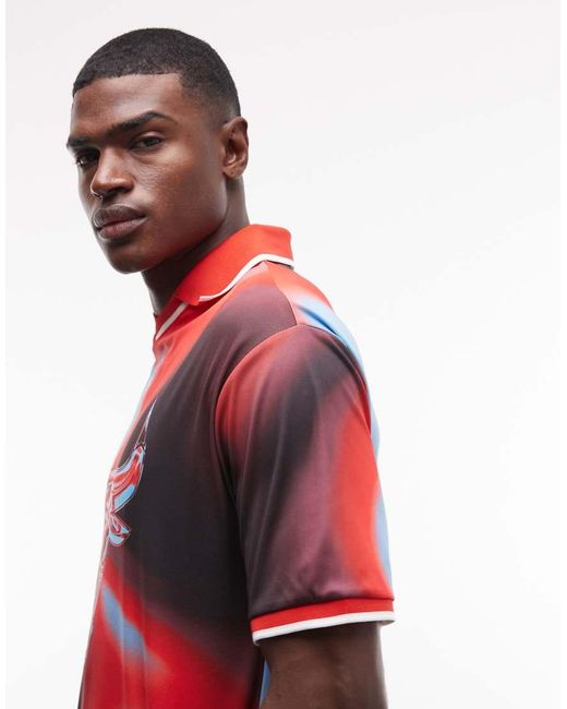 KTZ Red Chicago Bulls Graphic Nba Jersey Top for men