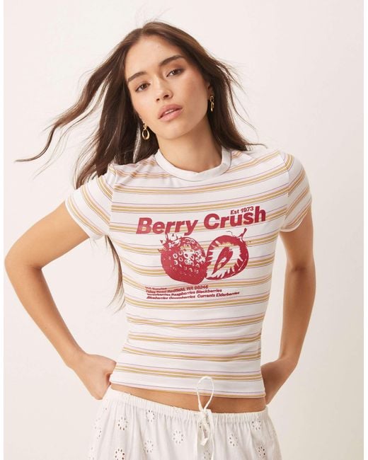 ASOS Pink Stripe Baby Tee With Graphic