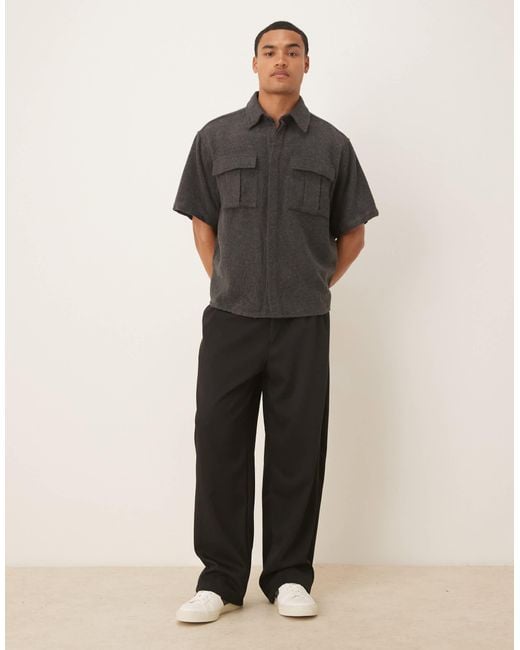 ASOS – angerautes utility-hemd in Gray für Herren