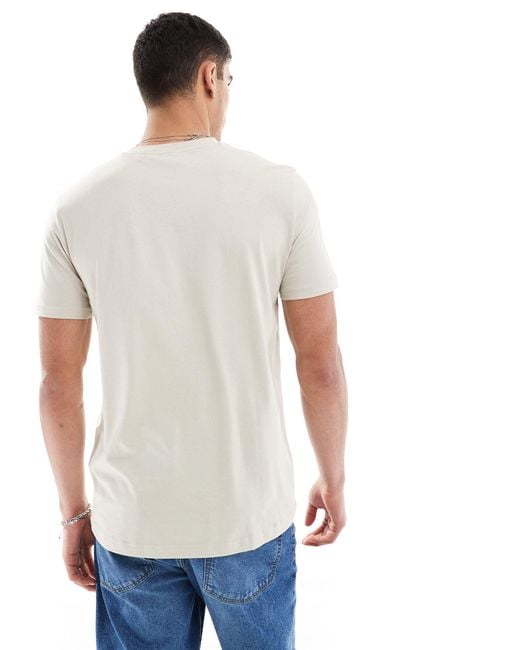 Thinking - t-shirt beige chiaro con logo di Boss in White da Uomo