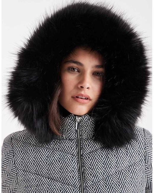 New Look Blue Printed Ski Puffer Jacket