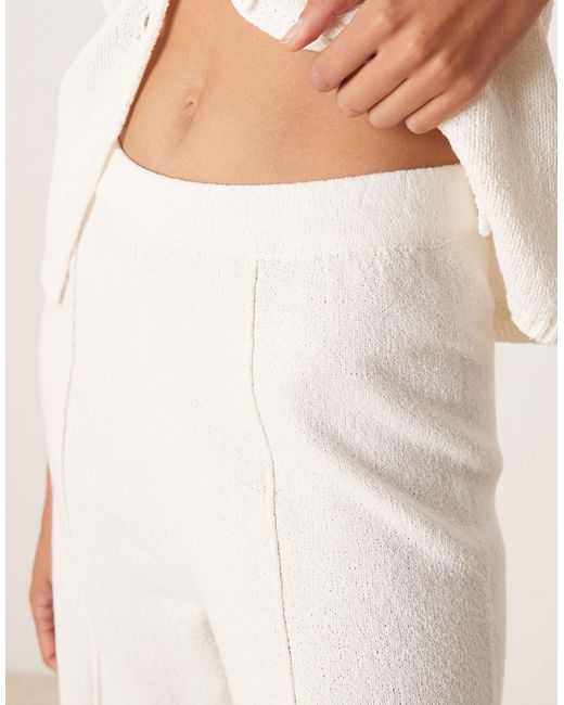 ASOS Natural Knitted Wide Leg Trouser Co-ord