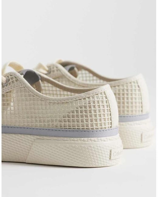 Calvin Klein Natural Chunky Low Raffia Trainers