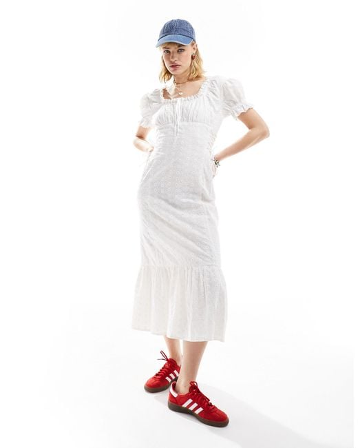 Reclaimed (vintage) White Broderie Western Cowgirl Dress