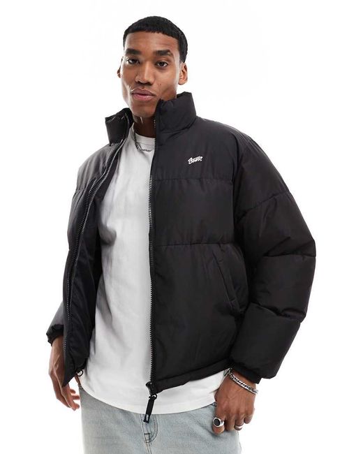 Pull&Bear Black Stwd Puffer Jacket for men
