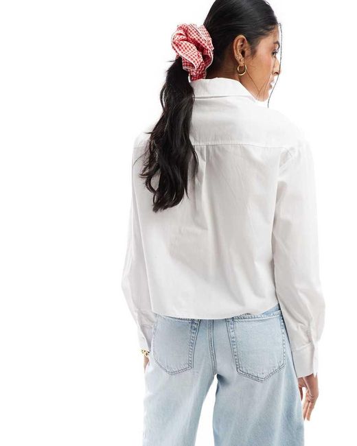 New Look White Western Cutout Cropped Shirt