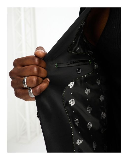 Carter star - giacca da abito nera di Twisted Tailor in Black da Uomo