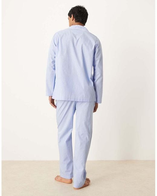 Pijama A Cuadros Vichy Azules Con Logo Icon De Polo Ralph Lauren de hombre de color Blue