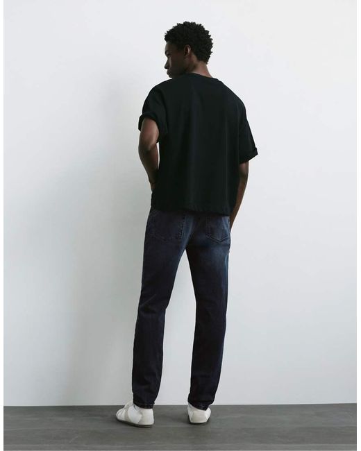 Pull&Bear Black Slim Fit Jeans for men