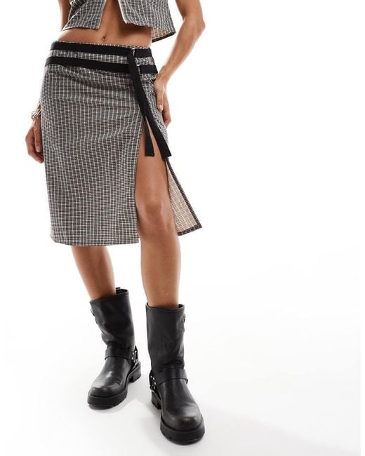 Collusion Gray Wrap Midi Skirt Co Ord