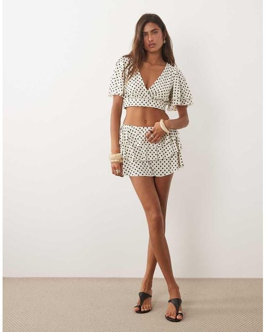 Miss Selfridge White Mini Rara Skort