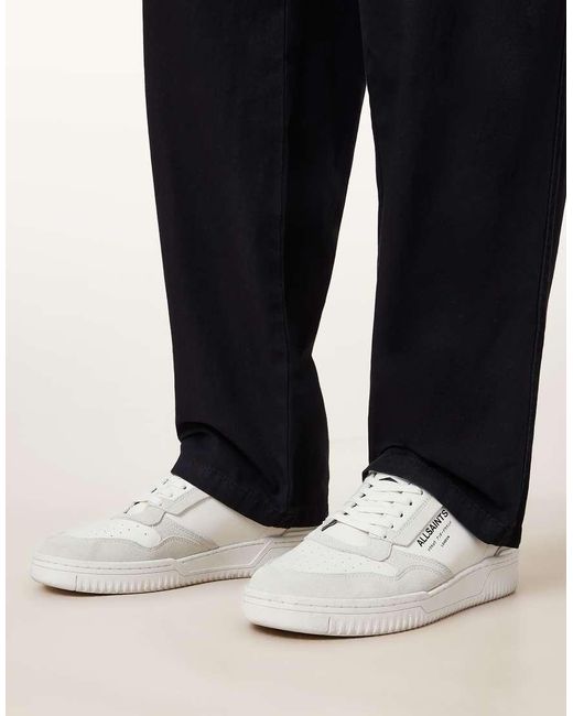 AllSaints Blue Regan Leather Low Top Sneakers for men