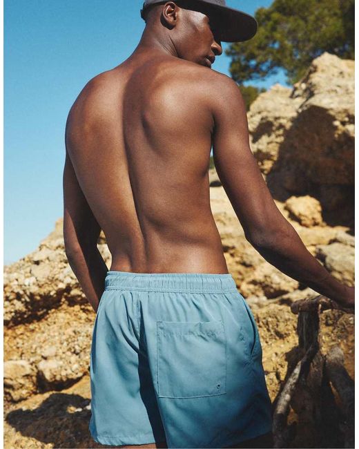 Pantaloncini Da Bagno Basic di Pull&Bear in Blue da Uomo