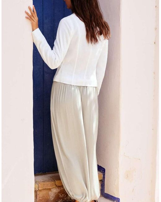 Pull&Bear Brown Satin Sarouel Trousers