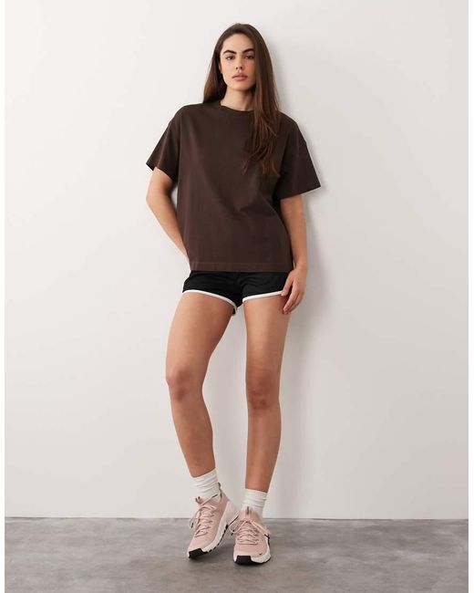 4505 Brown Icon Heavyweight Cotton Oversized T-shirt With Quick Dry Finish