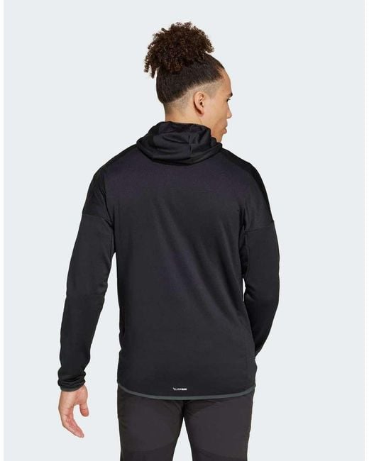 Adidas Blue Terrex Xperior Climawarm Light Fleece Hooded Jacket for men