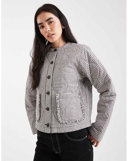 Miss Selfridge Gray Quilted Bed Jacket