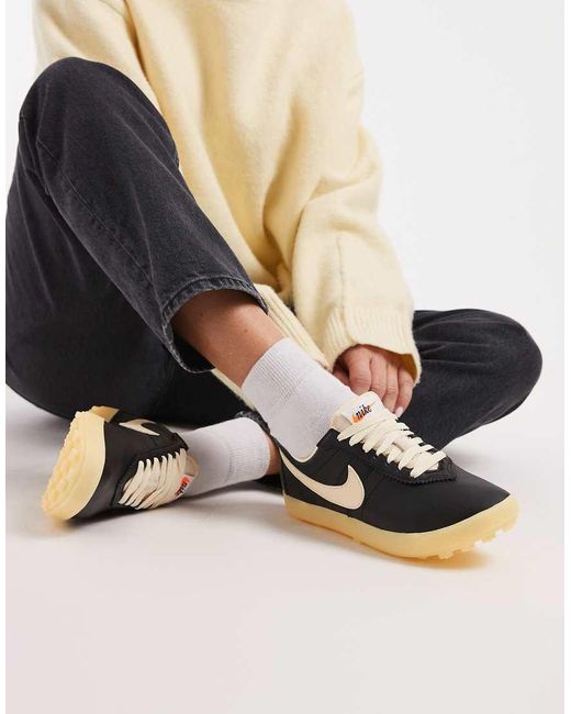 Nike Black Astrograbber Leather Trainers