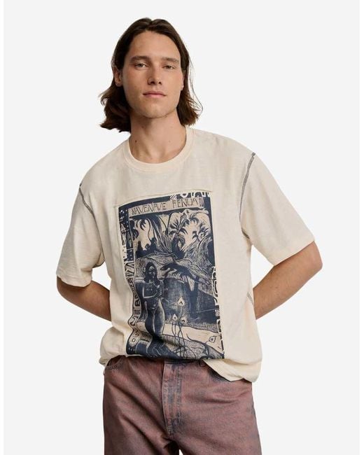 Desigual Natural Printed Gaugin T-Shirt for men