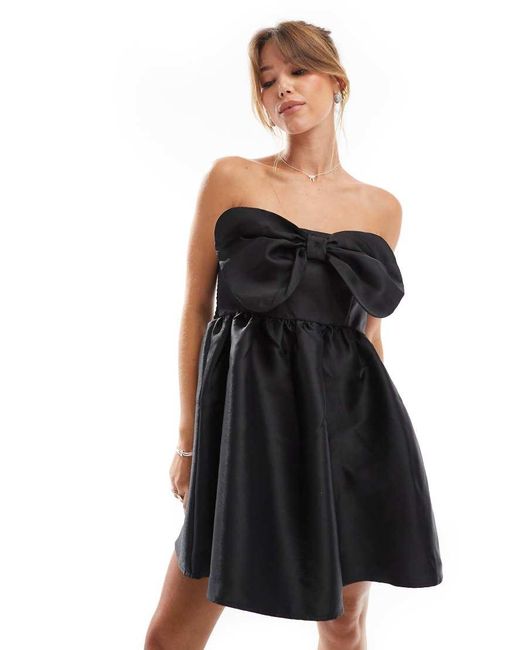 ONLY Black Bow Bandeau Mini Dress