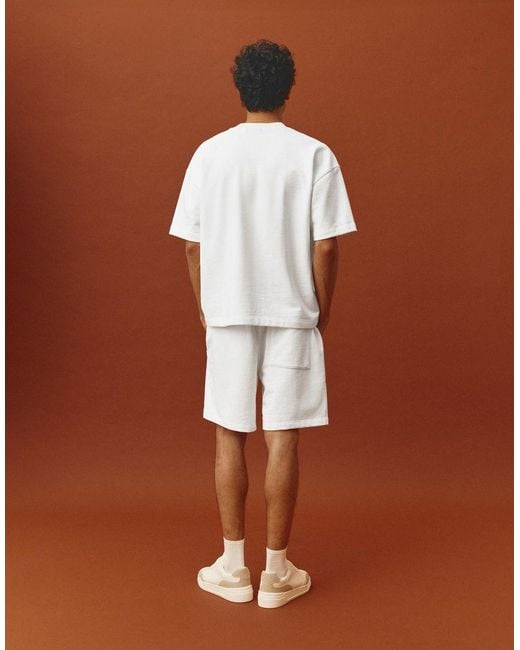 Pull&Bear Brown Bermuda Jogger With Logo for men