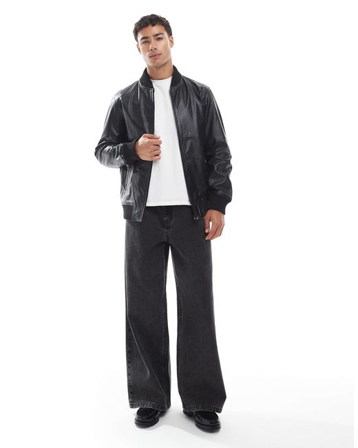 Bomber en cuir véritable JJ Rebel pour homme en coloris Blue